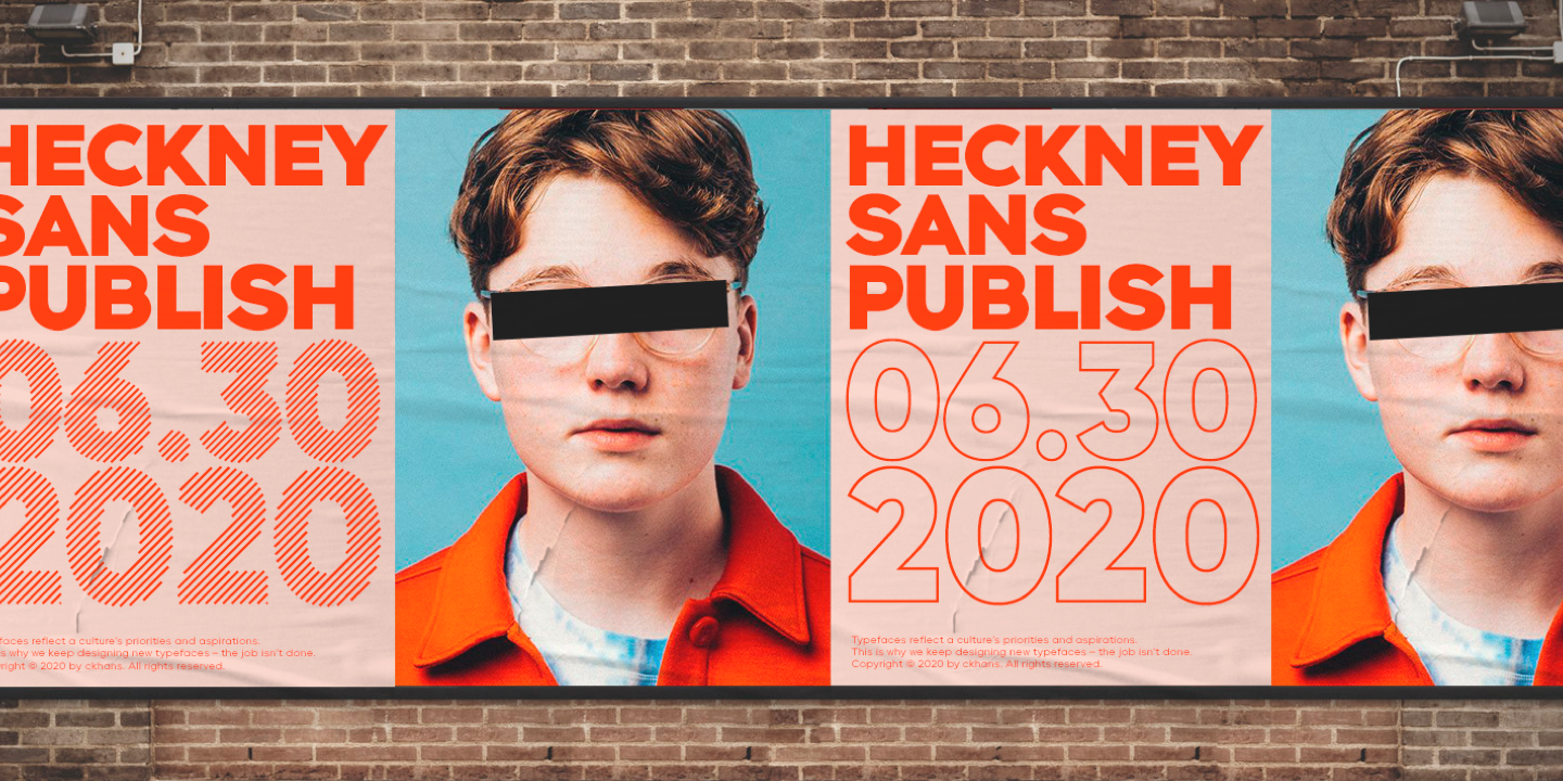 Heckney 70 Bold Outline Oblique Font preview